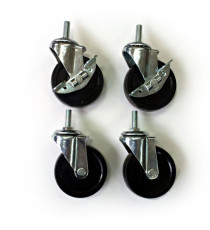 Set Archimede Light - 4 ruote per librerie - metallo e plastica - cromato - Serena Group