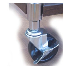 Set Archimede Light - 4 ruote per librerie - metallo e plastica - cromato - Serena Group