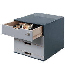 Set Coffee Point Box - 2 organizer inclusi - 28,9x27,9x35,4 cm - ABS - grigio - Durable