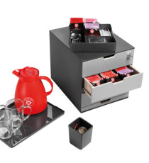 Set Coffee Point Box - 2 organizer inclusi - 28,9x27,9x35,4 cm - ABS - grigio - Durable