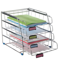 Set da 4 vaschette scorrevoli - 31,5 x 39 x 31,5 cm - vaschette 6,5 cm - metallo - Alba Set da 4 vaschette scorrevoli - 31,5 x 39 x 31,5 cm - vaschette 6,5 cm - metallo - Alba