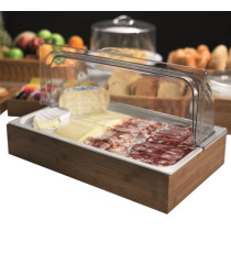 Set espositore buffet - 53 x 32 cm - acacia/melamina - naturale - Leone