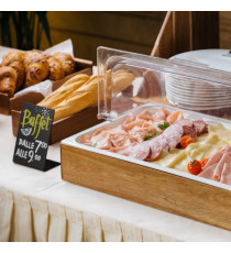 Set espositore buffet - 53 x 32 cm - acacia/melamina - naturale - Leone