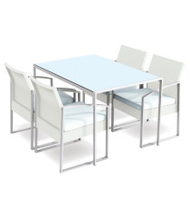 Set pranzo Bilbao - bianco/grigio - Garden Friend - set 5 elementi