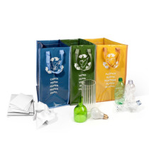 Set Ricicla Bag - 3 contenitori - misure assortite - verde/ocra/blu - Perfetto Set Ricicla Bag - 3 contenitori - misure assortite - verde/ocra/blu - Perfetto