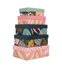 Set scatole regalo - dimensioni assortite - fantasia Breeze - conf. 5 pezzi