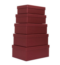 Set scatole regalo - dimensioni assortite - fantasia Burgundy - conf. 5 pezzi Set scatole regalo - dimensioni assortite - fantasia Burgundy - conf. 5 pezzi