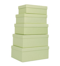 Set scatole regalo - dimensioni assortite - fantasia Green - conf. 5 pezzi Set scatole regalo - dimensioni assortite - fantasia Green - conf. 5 pezzi