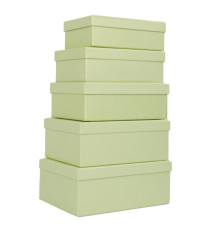 Set scatole regalo - dimensioni assortite - fantasia Green - conf. 5 pezzi Set scatole regalo - dimensioni assortite - fantasia Green - conf. 5 pezzi