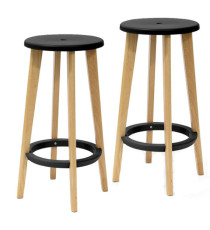 Sgabelli Woody - nero / faggio - Paperflow - set 2 pezzi Sgabelli Woody - nero / faggio - Paperflow - set 2 pezzi