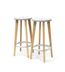 Sgabello Woody - bianco - Paperflow - set 2 pezzi Sgabello Woody - bianco - Paperflow - set 2 pezzi