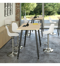 Tavolo alto Skinny Metal - 140 x 80 x 105 cm - nero/rovere