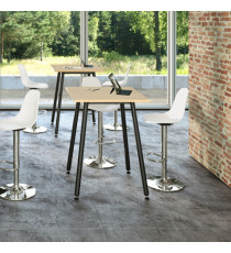 Tavolo alto Skinny Metal - 80 x 80 x 105 cm - nero/rovere