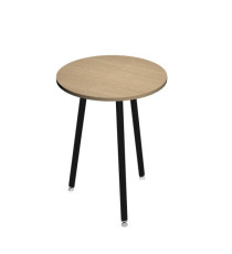 Tavolo alto tondo Skinny Metal - diametro 80 cm - H 105 cm - nero/rovere