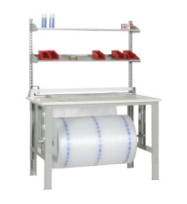 Tavolo da imballaggio - elevabile - 150 x 84 x 78-115 cm - grigio/avorio - Tecnotelai Tavolo da imballaggio - elevabile - 150 x 84 x 78-115 cm - grigio/avorio - Tecnotelai