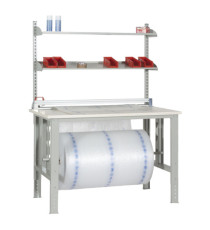 Tavolo da imballaggio - elevabile - 150 x 84 x 78-115 cm - grigio/avorio - Tecnotelai Tavolo da imballaggio - elevabile - 150 x 84 x 78-115 cm - grigio/avorio - Tecnotelai