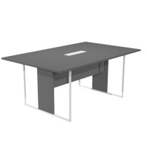 Tavolo riunione Essence - 180 x 110 cm - Antracite - Gamba bianca - Top bianco Tavolo riunione Essence - 180 x 110 cm - Antracite - Gamba bianca - Top bianco