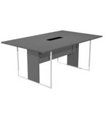 Tavolo riunione Essence - 180 x 110 cm - Antracite - Gamba bianca - Top nero Tavolo riunione Essence - 180 x 110 cm - Antracite - Gamba bianca - Top nero