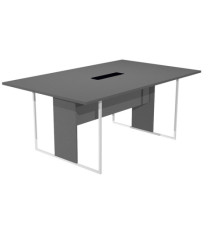 Tavolo riunione Essence - 180 x 110 cm - Antracite - Gamba bianca - Top nero Tavolo riunione Essence - 180 x 110 cm - Antracite - Gamba bianca - Top nero