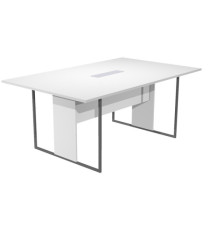 Tavolo riunione Essence - 180 x 110 cm - Bianco - Gamba antracite - Top bianco Tavolo riunione Essence - 180 x 110 cm - Bianco - Gamba antracite - Top bianco