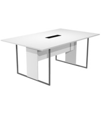 Tavolo riunione Essence - 180 x 110 cm - Bianco - Gamba antracite - Top nero Tavolo riunione Essence - 180 x 110 cm - Bianco - Gamba antracite - Top nero