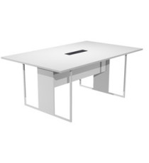 Tavolo riunione Essence - 180 x 110 cm - Bianco - Gamba bianca - Top nero Tavolo riunione Essence - 180 x 110 cm - Bianco - Gamba bianca - Top nero