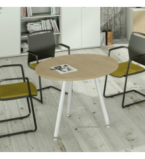 Tavolo riunione tondo Skinny Metal - diametro 80 cm - rovere Tavolo riunione tondo Skinny Metal - diametro 80 cm - rovere