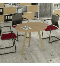 Tavolo riunione tondo Woody - diametro 100 cm - rovere Tavolo riunione tondo Woody - diametro 100 cm - rovere
