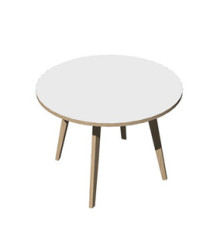 Tavolo riunione tondo Woody - diametro 100 cm - rovere / bianco Tavolo riunione tondo Woody - diametro 100 cm - rovere / bianco