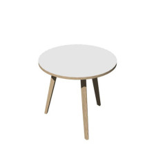 Tavolo riunione tondo Woody - diametro 80 cm - rovere / bianco Tavolo riunione tondo Woody - diametro 80 cm - rovere / bianco
