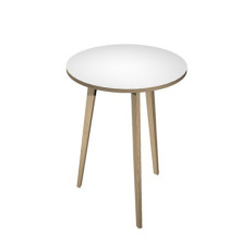 Tavolo rotondo alto Woody - diametro 80 cm - H 105 cm - rovere/bianco