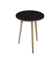 Tavolo rotondo alto Woody - diametro 80 cm - H 105 cm - rovere/nero venato