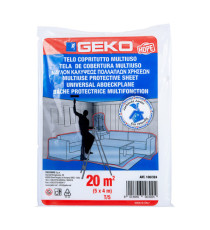 Telo copritutto - 4 x 5 m - 20 mq - 95/105 gr - HDPE - trasparente - Geko
