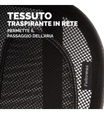 Supporto schiena Office Suites - 50x45x20 cm - in tessuto a rete - nero - Fellowes Supporto schiena Office Suites - 50x45x20 cm - in tessuto a rete - nero - Fellowes