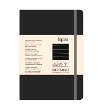 Taccuino Ispira - con elastico - copertina flessibile - A5 - 96 fogli - righe - nero - Fabriano Taccuino Ispira - con elastico - copertina flessibile - A5 - 96 fogli - righe - nero - Fabriano