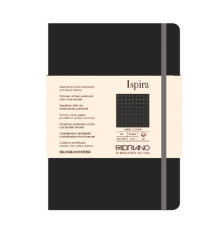 Taccuino Ispira - con elastico - copertina rigida - A5 - 96 fogli - puntinato - nero - Fabriano Taccuino Ispira - con elastico - copertina rigida - A5 - 96 fogli - puntinato - nero - Fabriano