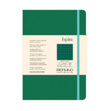 Taccuino Ispira - con elastico - copertina rigida - A5 - 96 fogli - puntinato - verde - Fabriano Taccuino Ispira - con elastico - copertina rigida - A5 - 96 fogli - puntinato - verde - Fabriano