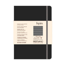 Taccuino Ispira - con elastico - copertina rigida - A5 - 96 fogli - righe - nero - Fabriano