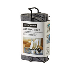 Tappetino scolapiatti con griglia - in microfibra - 9 posti - Perfetto Tappetino scolapiatti con griglia - in microfibra - 9 posti - Perfetto