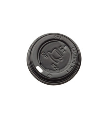 Tappo per bicchiere da 115 ml - polistirene - nero - Leone - conf. 1000 pezzi Tappo per bicchiere da 115 ml - polistirene - nero - Leone - conf. 1000 pezzi