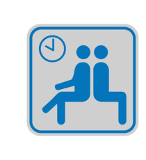 Targhetta adesiva - pittogramma Sala d'attesa - 8,2 x 8,2 cm - Cartelli Segnalatori