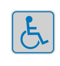 Targhetta adesiva - pittogramma Toilette disabili - 8,2 x 8,2 cm - Cartelli Segnalatori