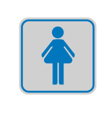 Targhetta adesiva - pittogramma Toilette donna - 8,2 x 8,2 cm - Cartelli Segnalatori