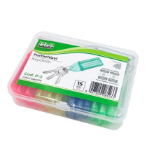 Targhette portachiavi - colori assortiti - Lebez - conf. 15 pezzi Targhette portachiavi - colori assortiti - Lebez - conf. 15 pezzi