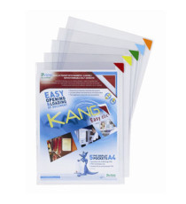 Tasca a L - con retro adesivo - A4 - multicolor - Djois - conf. 5 pezzi