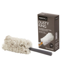 Spolverino Dusty King - microfibra - 3 ricambi inclusi - bianco/nero - Perfetto Spolverino Dusty King - microfibra - 3 ricambi inclusi - bianco/nero - Perfetto