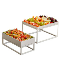 Stand buffet GN 1/2 - 32,5 x 26,5 x 16 cm - metallo - bianco - Leone Stand buffet GN 1/2 - 32,5 x 26,5 x 16 cm - metallo - bianco - Leone