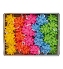 Stelle di nastro ecocolor - 20 mm x diam. 9 cm - colori assortiti primavera - Brizzolari - conf. 36 pezzi