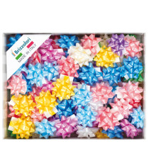 Stelle di nastro liscio 6800 - 10 mm x diam. 5 cm - colori assortiti primavera - Brizzolari - conf. 100 pezzi Stelle di nastro liscio 6800 - 10 mm x diam. 5 cm - colori assortiti primavera - Brizzolari - conf. 100 pezzi