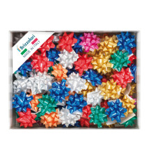 Stelle di nastro liscio 6800 - 10 mm x diam. 5 cm - colori natalizi assortiti - Brizzolari - conf. 100 pezzi Stelle di nastro liscio 6800 - 10 mm x diam. 5 cm - colori natalizi assortiti - Brizzolari - conf. 100 pezzi